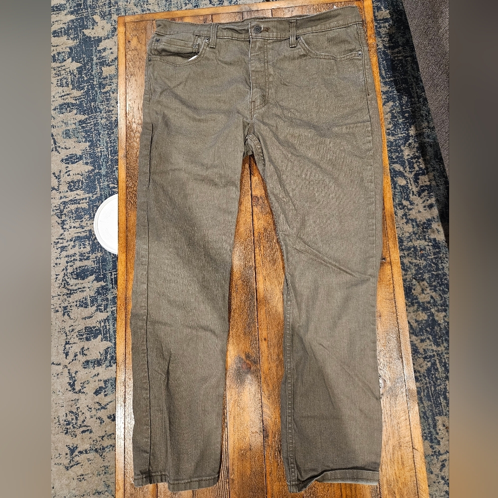 Levi's Green Chinos Straight Leg Cotton Blend